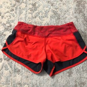 Lululemon Run: Speed Short Love Red Coal EUC 4